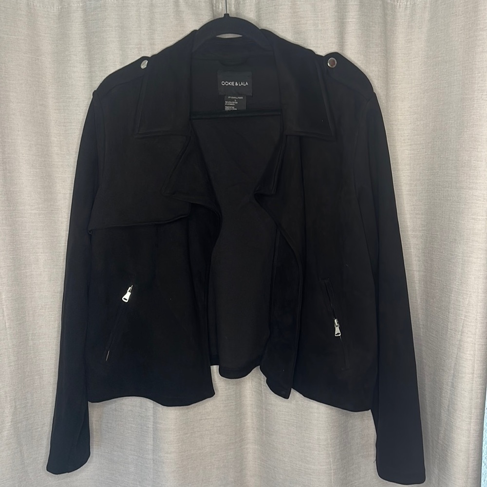 OOKIE AND LALA SUEDE CROP JACKET (SIZE LARGE)